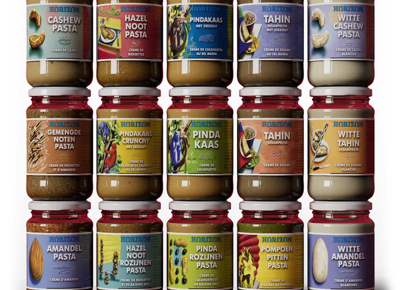 Horizon Natuurvoeding producten — pindakaas assortiment