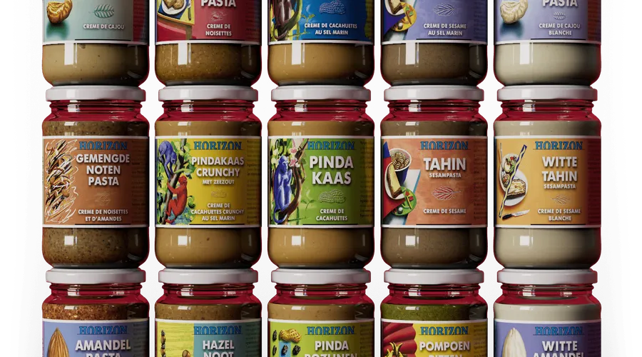 Horizon producten — amandelpasta, tahin en meer